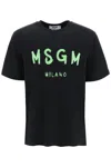 Msgm Logo Print T-shirt In Black