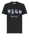 Msgm Black Cotton T-shirt In Black