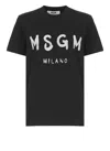 Msgm Black Cotton T-shirt In Black