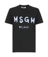 Msgm Black Cotton T-shirt In Black