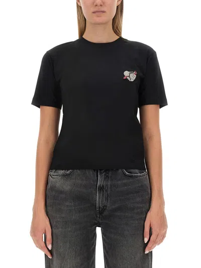 Msgm T Shirt With Logo In Black