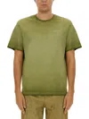 Msgm Round Neck Logo Print T-shirt In Green