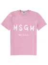 Msgm T-shirt With Logo In Purple