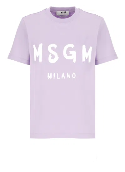 Msgm T-shirts And Polos Purple
