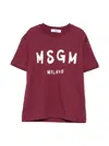 Msgm T-shirt With Logo In Red