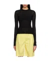 Msgm T-shirt With Round Neck And Long Sleeves In Black
