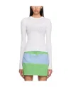 Msgm T-shirt With Round Neck And Long Sleeves In White