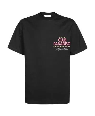 Msgm T-shirt With Round Neck And Short Sleeves In Black