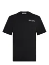 Msgm Logo Cotton Crew Neck T-shirt In Black