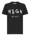 Msgm Black Cotton T-shirt In Black