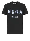 Msgm Black Cotton T-shirt In Black
