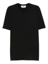 Msgm Logo-embroidered Cotton T-shirt In Black