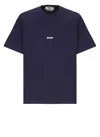 Msgm Crew Neck Logo T-shirt In Blue