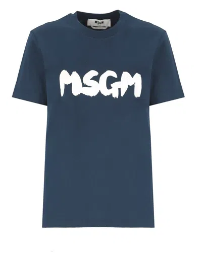 MSGM MSGM T-SHIRTS AND POLOS BLUE