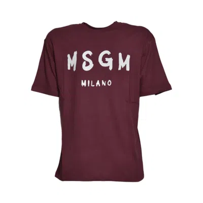 Msgm T Shirts And Polos In Burgundy