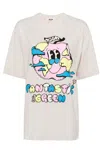 Msgm Graphic-print Cotton T-shirt In Grigio Neri E Grigi