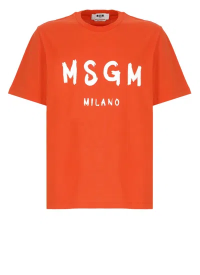 Msgm T-shirts And Polos In Orange