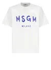 Msgm Logo-print Crew Neck Cotton T-shirt In White
