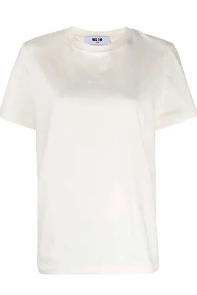 Msgm T-shirts And Polos White In Beige