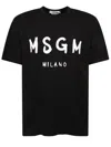 Msgm Logo Print Cotton Jersey T-shirt In Black