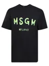 Msgm Logo Print T-shirt In Black