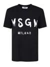 Msgm Black Printed T-shirt In Black