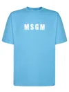 Msgm Logo-print T-shirt In Blue