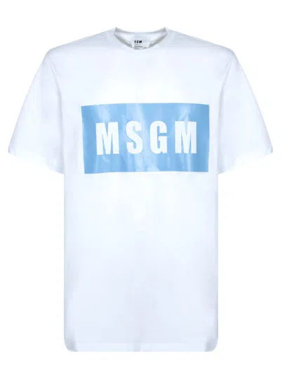 Msgm Logo Printed T-shirt In White