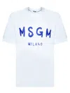 Msgm Logo-print Crew Neck Cotton T-shirt In White