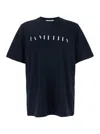 Msgm Blue Crewneck T-shirt With Print On The Front In Cotton Man In Blu