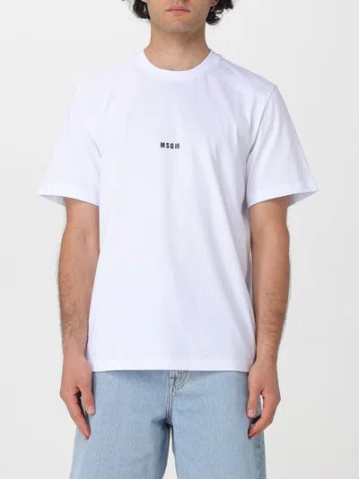 Msgm Cotton T-shirt With Logo In White