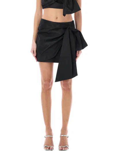 Msgm Tafeta Mini Skirt In Black