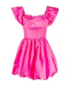 Msgm Taffeta Off-shoulder Minidress In Pink