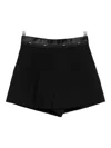 Msgm Tailored Black Bermuda Shorts With High Waist In Black