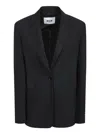 Msgm Tailored Black Jacket With Single Button Closure In Black