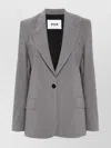 Msgm Tailored Buttoned Jacket With Peak Lapels In Grey