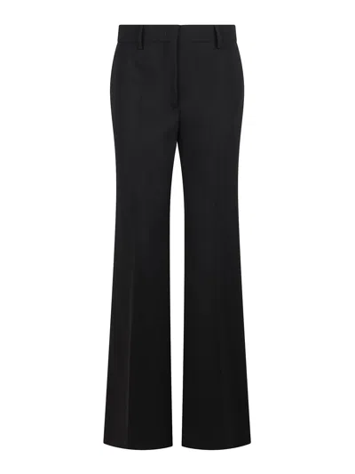 Msgm High Waist Straight Leg Trousers In Black