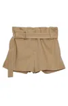 Msgm Tailored Beige Bermuda Shorts With Belted Waist