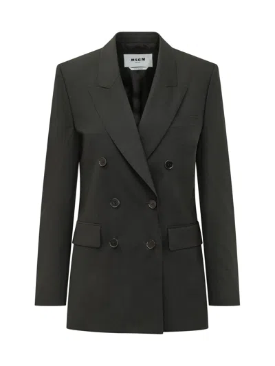 Msgm Tailored Jacket In Black