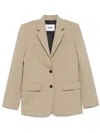 Msgm Tailored Notched Lapel Structured Wool Blazer In Brown