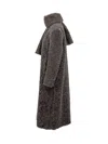 Msgm Tailored Overcoat With Elevated Structure In Grey