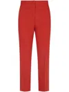 Msgm Tailored Red Trousers With Structured Waistband In Red