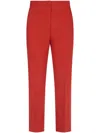 Msgm Tailored Red Trousers With Structured Waistband In Red