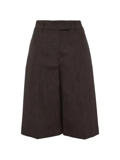 Msgm Tailored Shorts In Brown