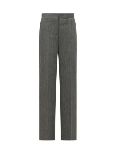 Msgm Tailored Trousers With Statement Detail In Grey Melange