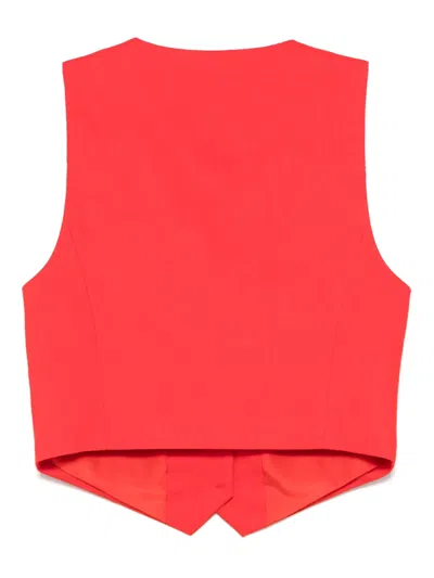 Msgm Tailored Vest In Red