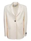 Msgm Tailored White Jacket With Single Button Closure In White
