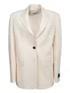 Msgm Tailored White Jacket With Single Button Closure