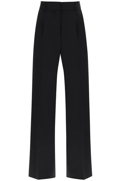 Msgm Tailoring Pants With Wide Leg In Black