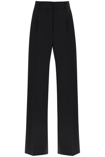 Msgm Tailoring Trousers With Wide Leg In Black